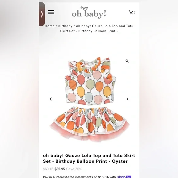 Oh Baby! Gauze Lola Top & Tutu Skirt Set l Balloon Print - Picture 9 of 9